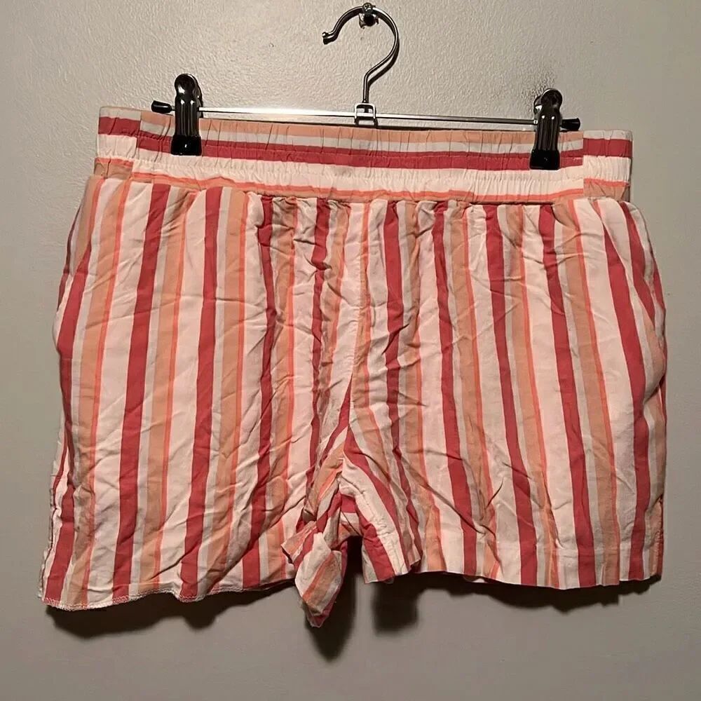 APT. 9 Women's Multicolor Striped Rayon Elastic Waist Pull On Short